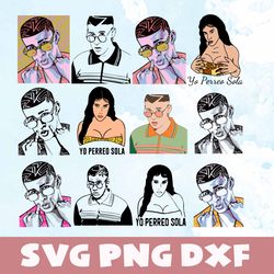 bad bunny svg,png,dxf, bad bunny bundle1 svg,png,dxf,vinyl cut file,png, cricut