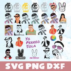 bad bunny svg,png,dxf, bad bunny bundle3 svg,png,dxf,vinyl cut file,png, cricut