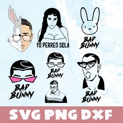 bad bunny svg,png,dxf, bad bunny bundle4 svg,png,dxf,vinyl cut file,png, cricut