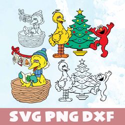 big bird christmas svg,png,dxf,big bird christmas bundle svg,png,dxf,vinyl cut file,png, cricut