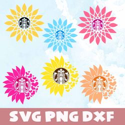 starbucks sunflow svg,png,dxf,starbucks sunflow bundle svg, png,dxf,vinyl cut file,png, cricut