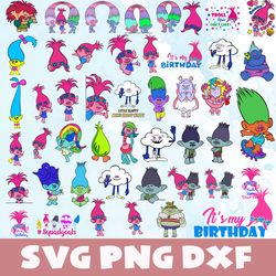 trolls disney svg,png,dxf, trolls disney bundle svg,png,dxf,vinyl cut file,png, cricut