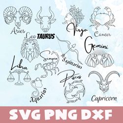 zodiac svg,png,dxf, zodiac bundle svg,png,dxf,vinyl cut file,png, cricut