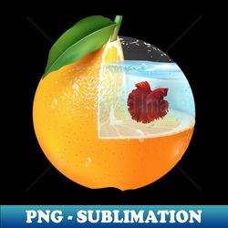 orange aquarium fish art - sublimation-ready png file