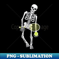 skeleton playing tennis lazy halloween costume funny sport - png transparent digital download file for sublimation