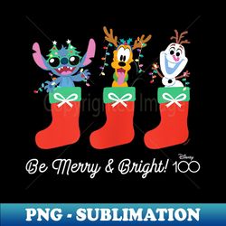 disney 100 stitch pluto olaf christmas be merry & bright! - high-quality png sublimation download