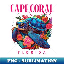 cape coral florida floral beach turtle souvenir - decorative sublimation png file