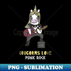 punk rock unicorn band unicorns love punk rock - retro png sublimation digital download