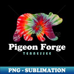 pigeon forge tn vacation tie dye bear - signature sublimation png file