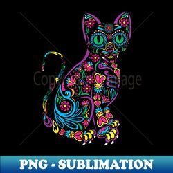 floral mexican alebrije cat cute halloween - sublimation-ready png file