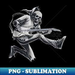 skeleton playing guitar - rock and roll graphic band s