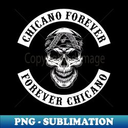 chicano skull with bandana biker style rocker - elegant sublimation png download