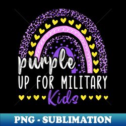 purple up for military military child month rainbow - instant sublimation digital download