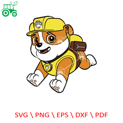 rubble paw patrol svg, paw patrol clipart, cartoon paw svg, dog patrol svg, digital download