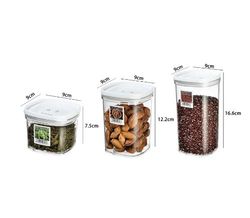 wbbooming stackable plastic sealed cans kitchen storage box 3 capacity white food container keep fresh boxes for home us