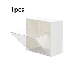 1pcs space-saving adhesive wall mounted organizer boxes dustproof plastic storage cotton swabs makeup small jewelry bath