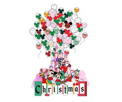 disney christmas png svg, mickey christmas balloons png