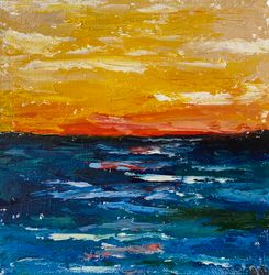 abstract original art seascape painting sunset wall art small wall art by artnastpos