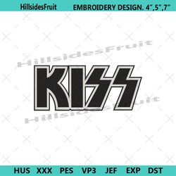 kiss logo rock band embroidery design download file