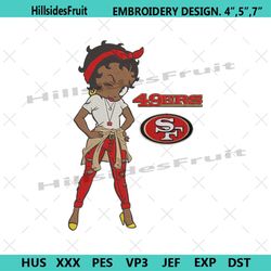 san francisco 49ers team betty boop embroidery design file