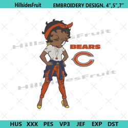 chicago bears team betty boop embroidery design file