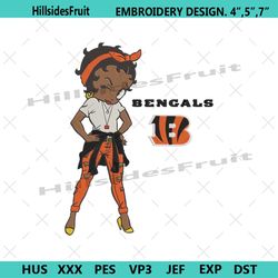 cincinnati bengals team betty boop embroidery design file