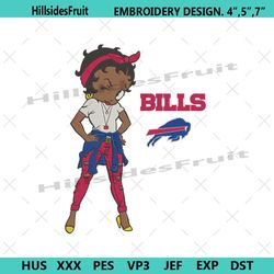 buffalo bills team betty boop embroidery design file