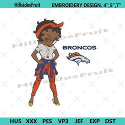 denver broncos team betty boop embroidery design file