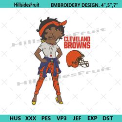 cleveland browns team betty boop embroidery design file