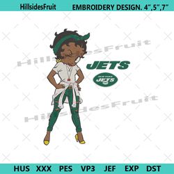 new york jets team betty boop embroidery design file