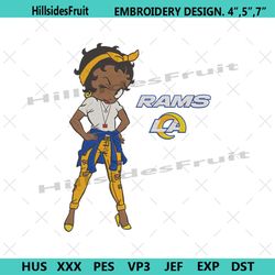 los angeles rams team betty boop embroidery design file