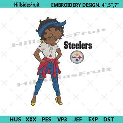 pittsburgh steelers team betty boop embroidery design file