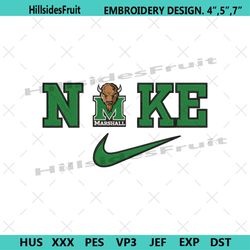 nike marshall thundering herd swoosh embroidery design download file