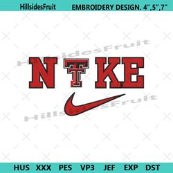 nike texas tech red raiders logo ncaa embroidery design file