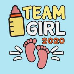 team girl gender reveal baby shower trending svg