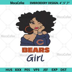 chicago bears girl embroidery design file download