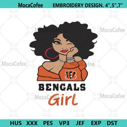 bengals black girl embroidery design file download