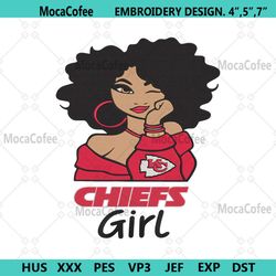 chiefs black girl embroidery design file download