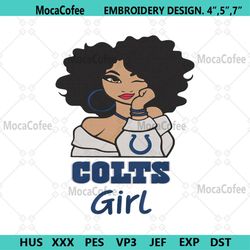 colts black girl embroidery design file download