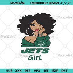 jets black girl embroidery design file download