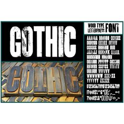 gothic letterpress font | typewriter font, distressed font, vintage font, retro font, grunge font, letterpress font