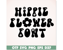 hippie flower font, retro font, groovy font, modern font, hippie font, 70s font 80s font, procreate fonts