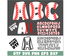 baseball font with stitches ttf svg png, baseball font svg layered cricut, baseball font otf, kids sports font bubble