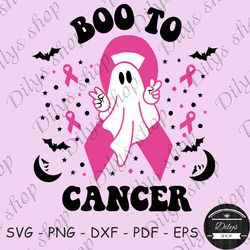 boo to cancer svg, cancer halloween svg, breast cancer awareness svg, halloween breast cancer svg