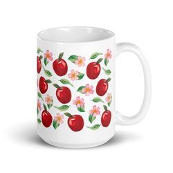 apple mug apple flower blossoms apple orchard fall autumn mug naturecore cottagecore boho chic coffe