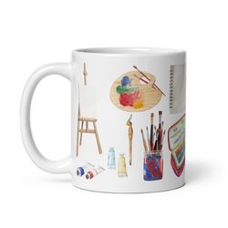 artist mug art creative painter watercolor drawing sketch easel cottagecore coffee tea hobby paintin