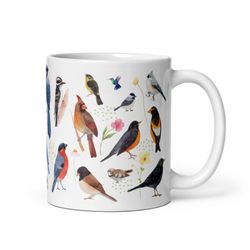 birds mug bird lover gift bird watcher, bird lover mug tea, coffee, cottagecore gift holiday, nature