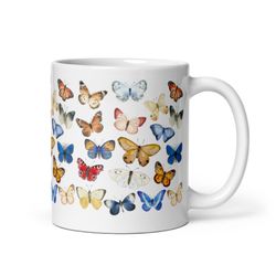 butterflies mug, butterfly lover flower garden nature lover, boho, cottagecore, butterfly, coffee te