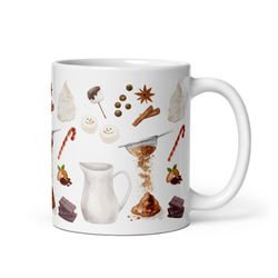 hot cocoa mug hot chocolate lover gift coffee tea cottagecore holiday winter mug hostess gift