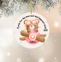 baby girl first christmas ornament, newborn baby ornament, christmas wish to baby, granddaughter orn